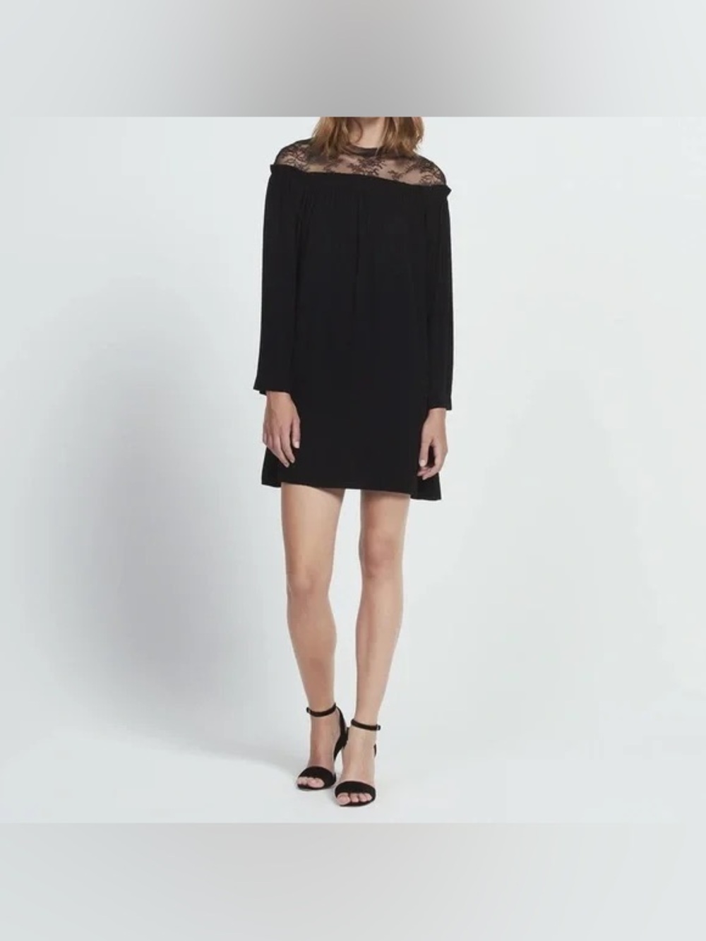 Sandro Paris Nora Sheer Lace Yoke